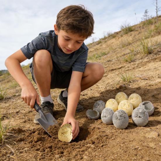 Dinosaur Egg Dig Kit Excavation Toy with Random Skeleton Models Includes Dig Tools & Guide Educational STEM Activity for Kids