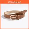Minimalist Womens Faux Leather Belt With Oval Buckle For Office Use