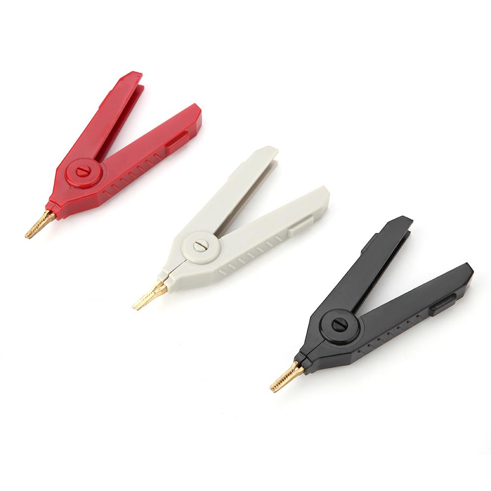 P2004 3Pcs Copper Gold Plated Alligator Clip LCR Kelvin Test Clip 20A