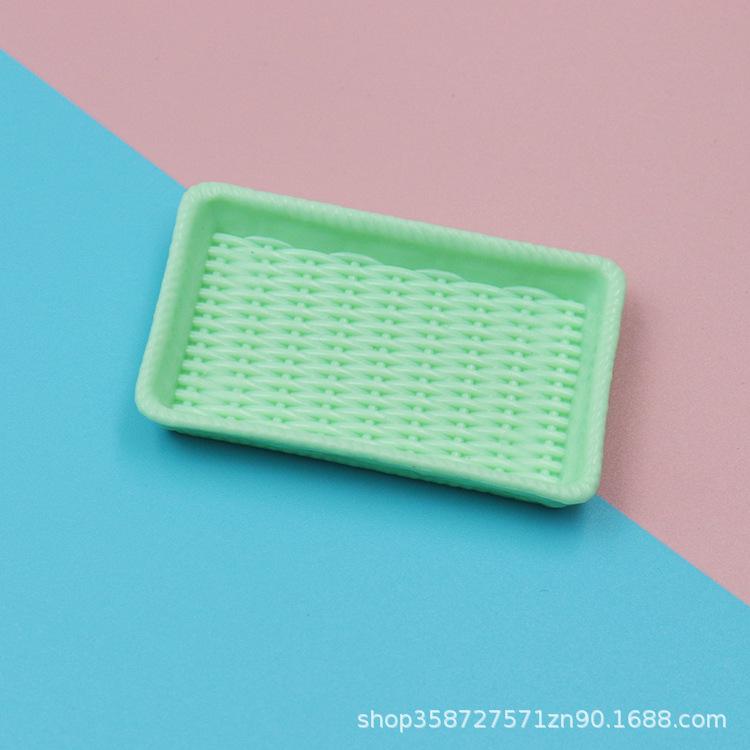 Doll House Simulation Mini Rattan Plate Pastry Plate Dessert Plate Accessories Mini Food Play Tableware Play House Small Toys