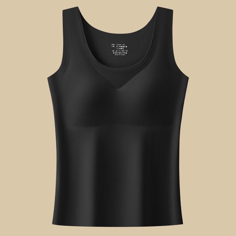 

Women s Seamless Thermal Fleece Vest with Built-In Chest Pads, Thickened and Plus Velvet, No Bra Needed for Autumn/Winter L (100-120 cm)