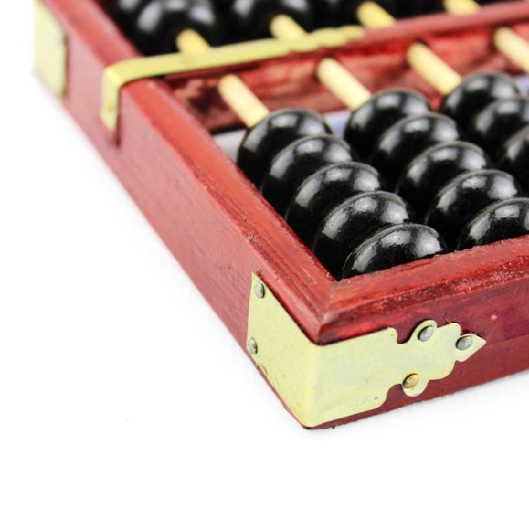 Traditional Wood Abacus Calculator Math Education Calculator 13 Digits 7 Beads Abacus Math Teaching Tool for Student