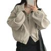 Koreaanse Chic Franse Stijl Dubbele Zak Rits Revers Trekkoord Korte Jas voor Dames (Herfst/Winter)