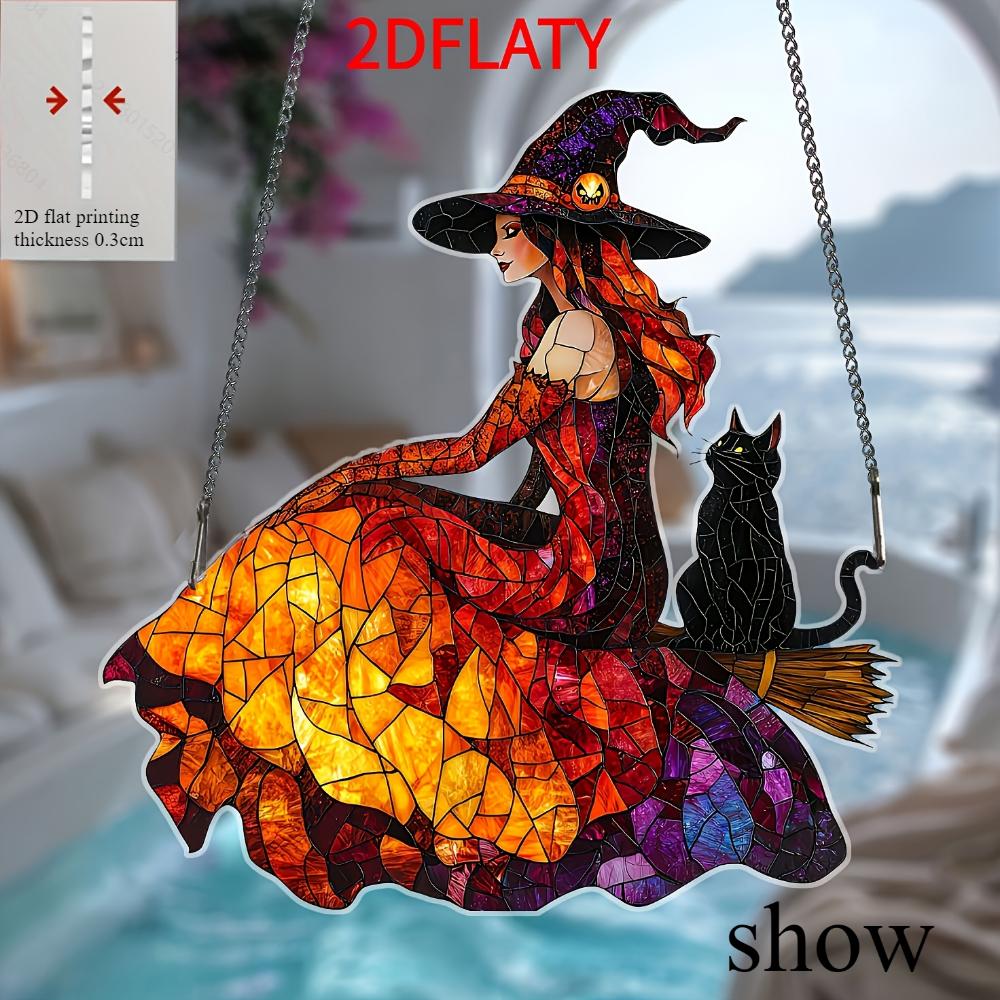 2D Acrylic Flat Pendant Suitable for Sun Catchers, Home, Cafe, Restaurant and Bar Decoration, Indoor/outdoor Wall Light Catchers, Halloween Gifts