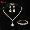 Bridal Water Drip Necklace Earring Bracelet Set For Wedding Ceremony
