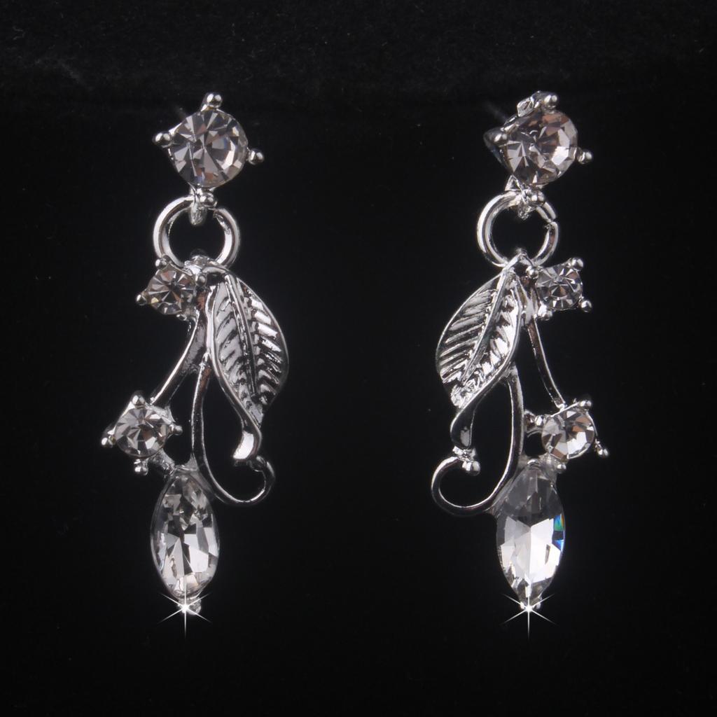 Hochwertige und elegante Brautaccessoires, Hochzeits-Halskette + Paar Ohrringe Set, Brautaccessoires, Brautkleid, Abendparty
