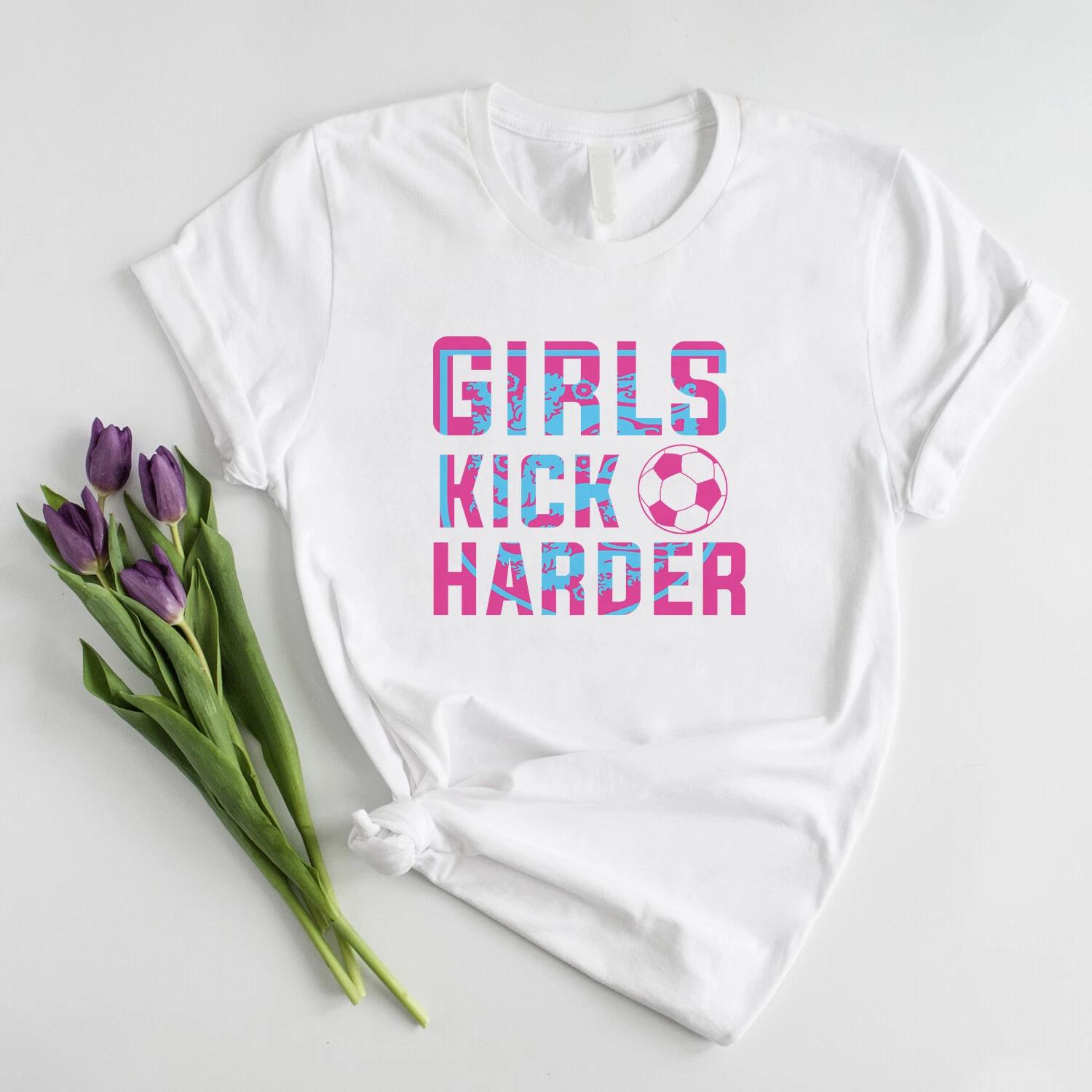 England Lionesses Football TShirt Girls Kick Harder Its Coming home Women Gift T S