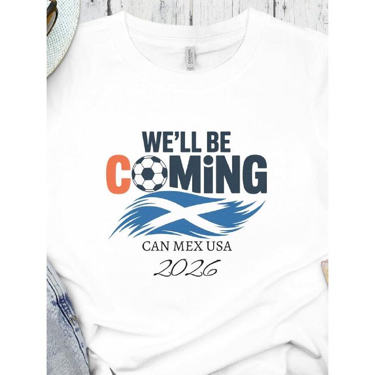 Celebration T-Shirt for Scottish Football, 2026, Featuring The Scotland Flag And Soccer Graphic S белый