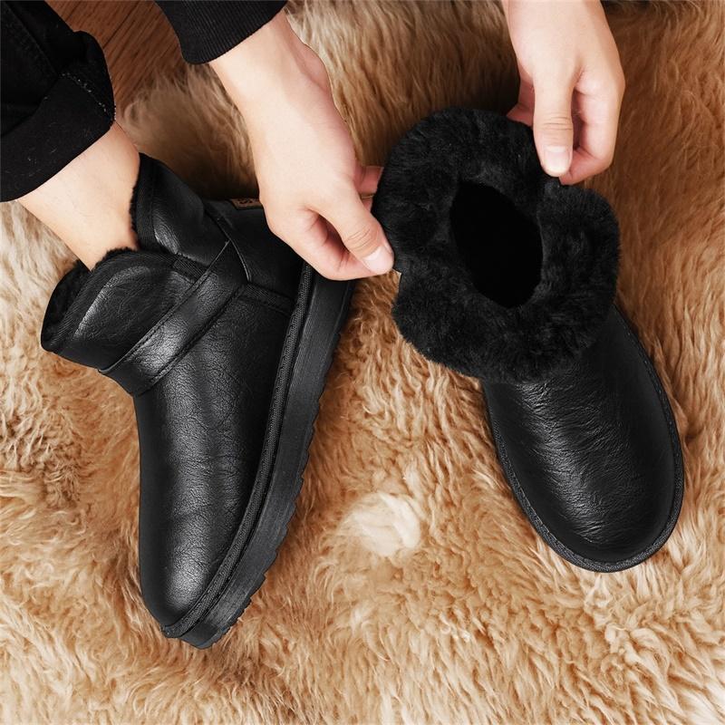 Winter Snow Boots for Man High Top Waterproof Warm Thermal Insulated Fur Fleece-Lined Ankle Boots Non-Slip Outdoor Casual Shoes
