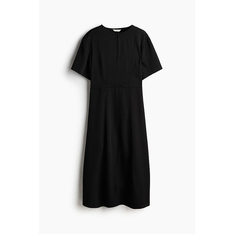 

HM 2025 New Fall Women s Clothing Diagonal Cloth Dress 1284933 Black 155/76(XXS)