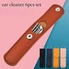 CRENTROVA® 6-in-1 Ear Wax Removal Tool Set with Leather Case – Stainless Steel Reusable Ear Cleaners Kit for Safe & Hygienic Cleaning – Travel-Fri