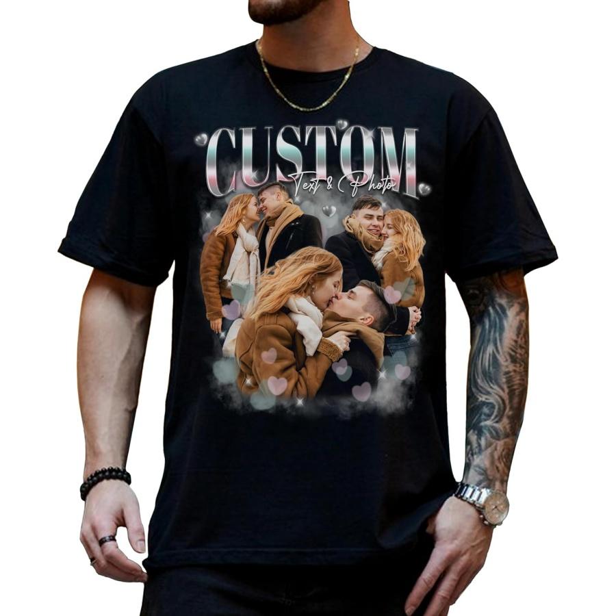 

Generic Personalized Rap Shirt - Custom Girlfriend Face Tee for Him - Vintage Graphic Shirts for Boyfriend XXXXXL