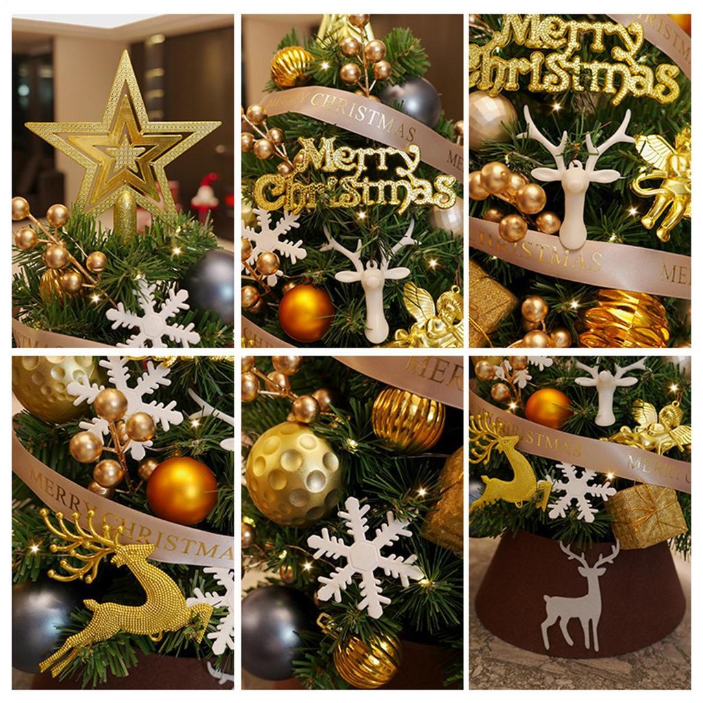 Tabletop Christmas Tree With Ornaments Realistic Decoration Small Artificial Christmas Tree For Desktop Office Home Room Holiday