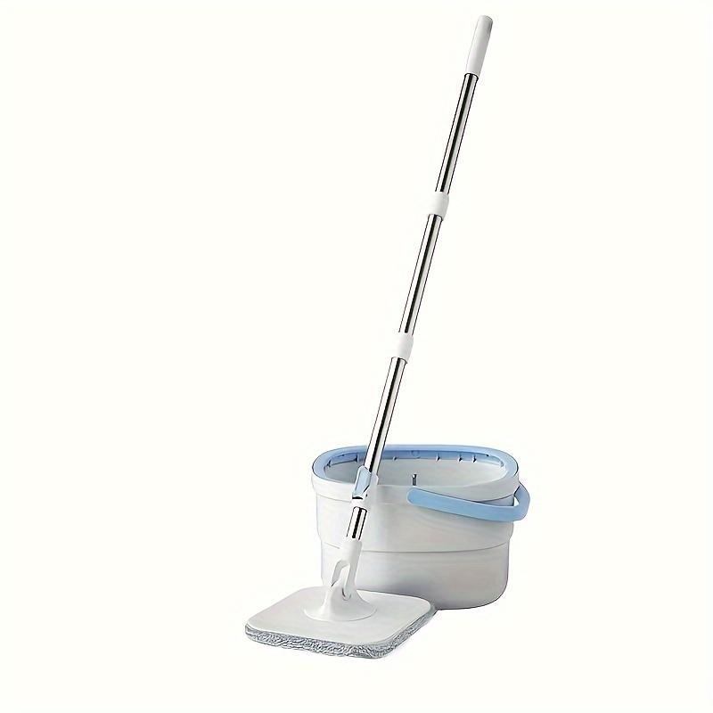 1pc Adjustable Spin Mop and Bucket Set with 1 Reusable Microfiber Pad, 360-Degree Swivel Head, Efficient Cleaning for Home Use, Plastic Material