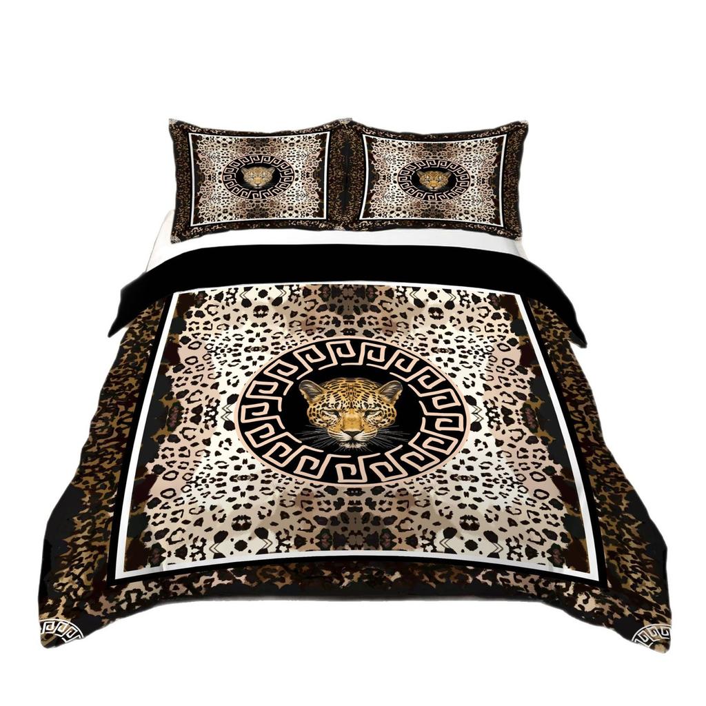 American Leopard Print 3D High Definition Digital Printing Quilt Set Three-Piece Set Soft And Comfortable Bedding