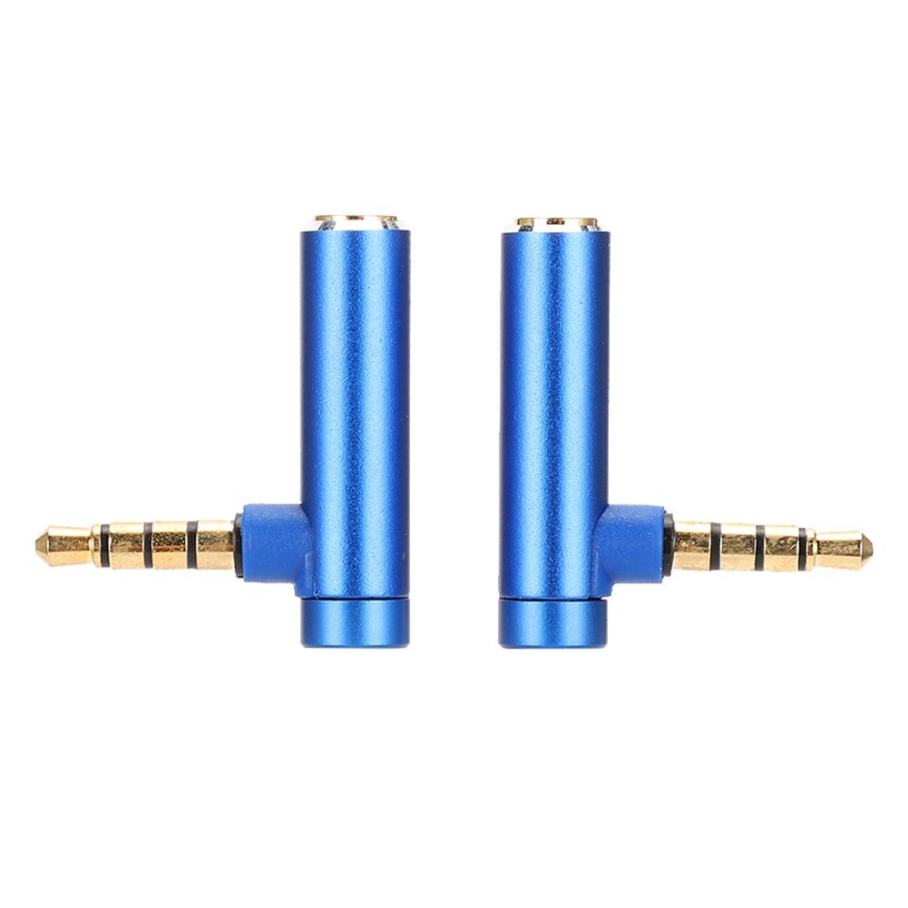 2PCS 3.5mm Male to Female Adapter Right Angle Stereo Headphone Cable Plug