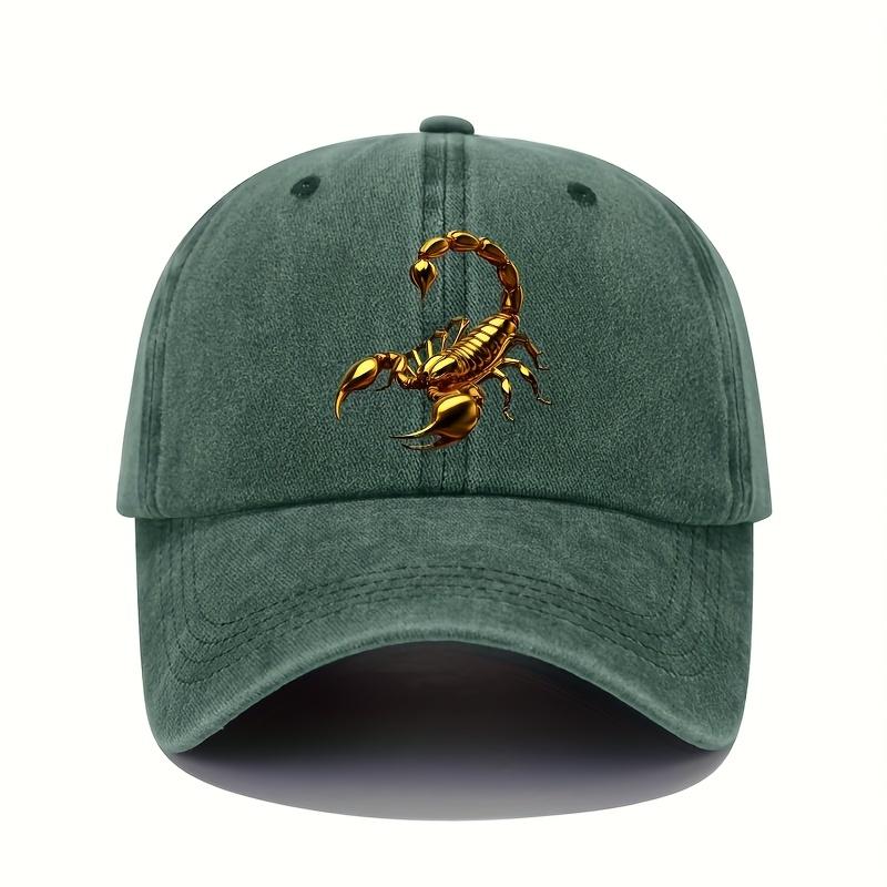 Golden Scorpion Printed Baseball Hat Retro Lightweight Washable Hat Adjustable for Men