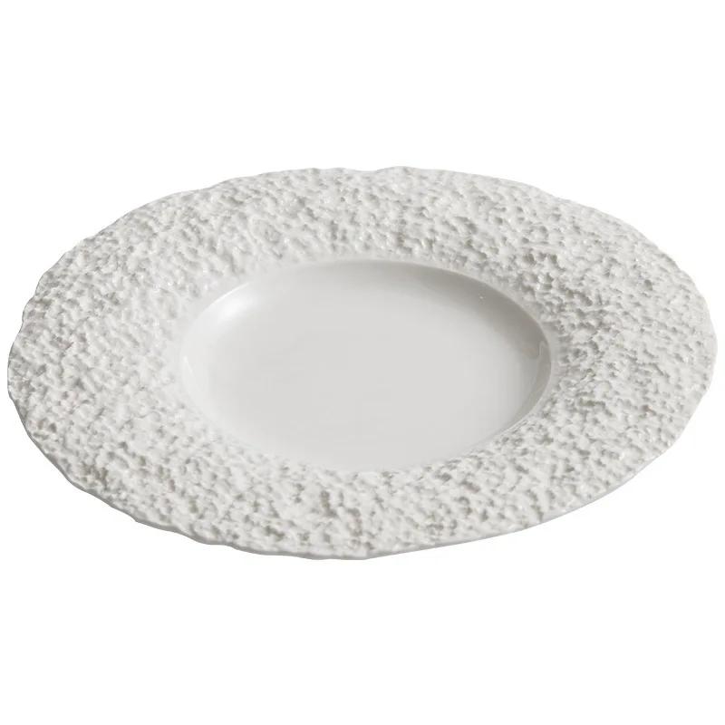 Ceramic Plates, Plates, High-grade, Luxury, White Western-style Steak, , Flat   Kitchen Plates Sets