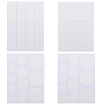 Rubonarie Double-Sided Tape, Super Strong, Removable, Transparent, Double-Sided Stickers, Round and Rectangular (Clear, 48 Sheets)