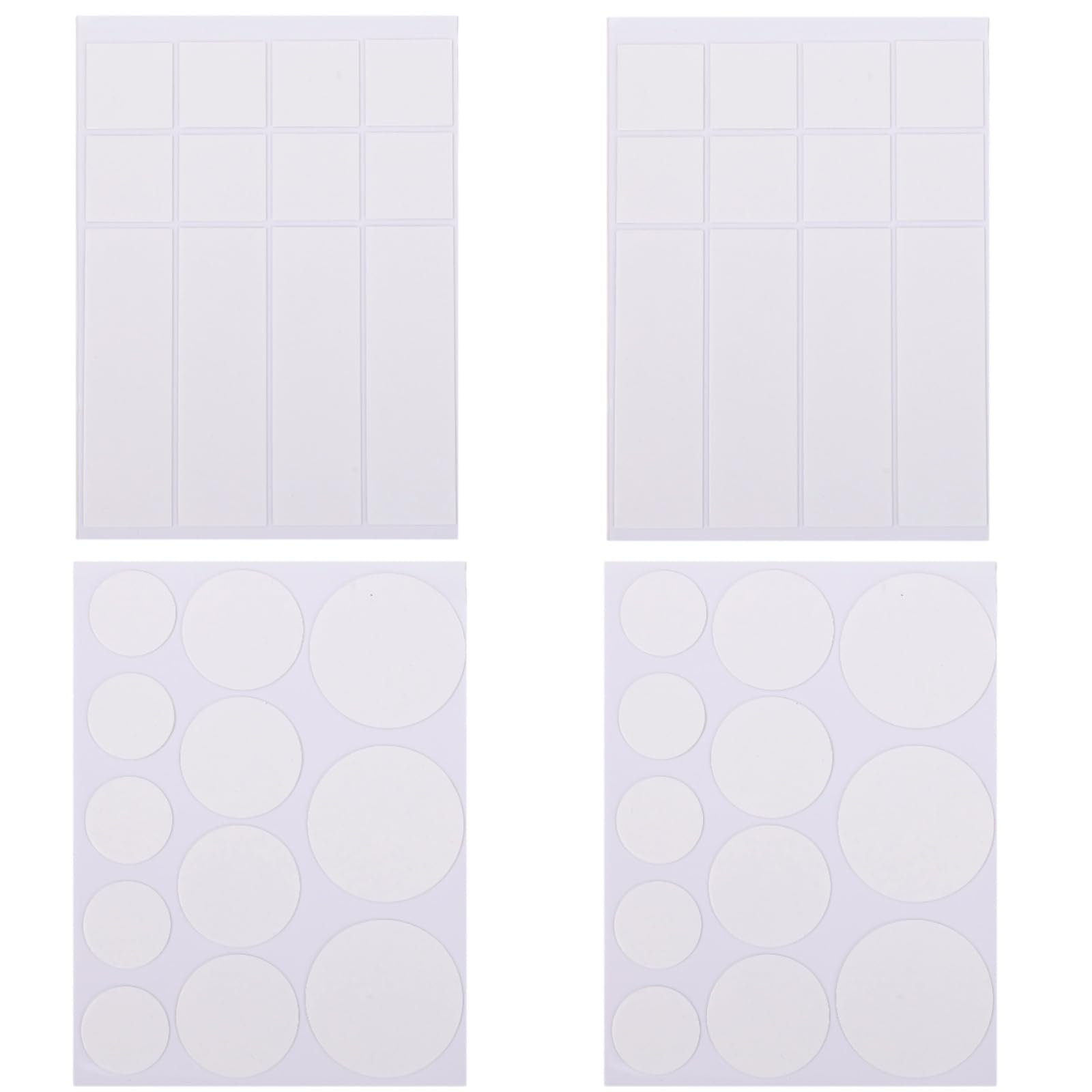 

Rubonarie Double-Sided Tape, Super Strong, Removable, Transparent, Double-Sided Stickers, Round and Rectangular (Clear, 48 Sheets)