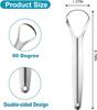 Stainless Steel Tongue Scraper, Portable Oral Care Tool, Removes Coating & Bad Breath, Easy to Clean