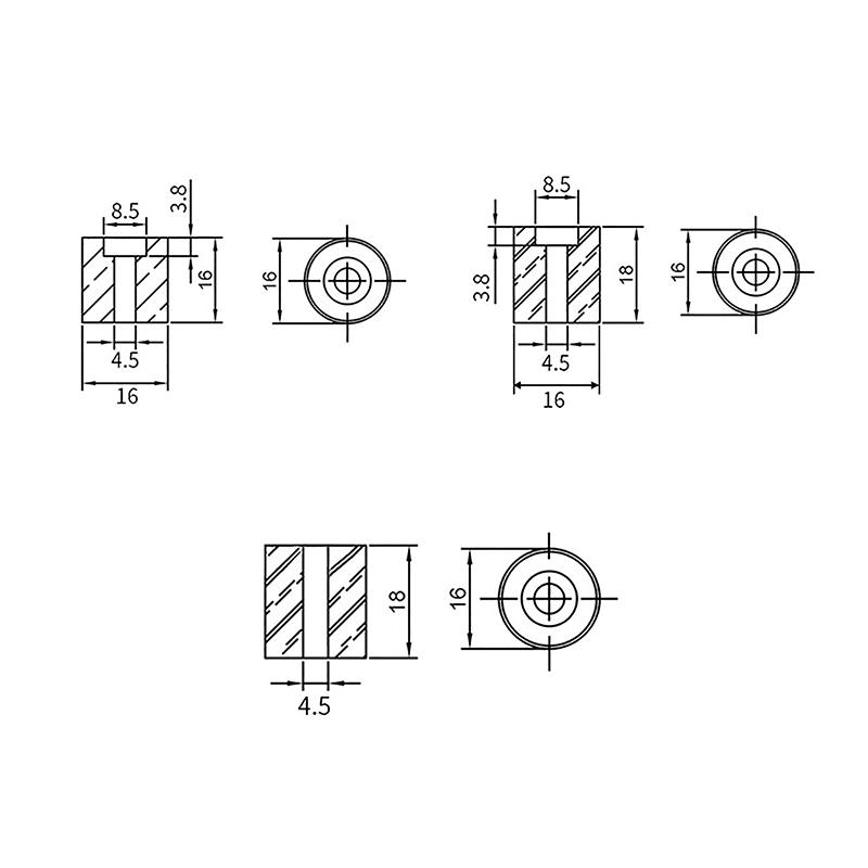 4Pcs 3D Printer Parts High Temperature Silicone Solid Spacer  Bed Leveling Column