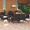 7pcs Wicker Garden Dining Set Cushions
