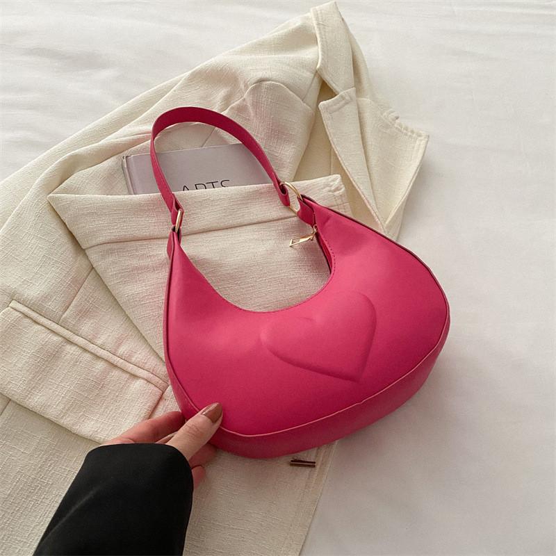 Stylish Armpit Bag With Unique Crescent Design And Zipper Closure Options розовый