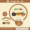 Cute Cartoon Mini Foldable With Photo Reflector Fan Lightweight Portable Summer Fan Outdoor Handheld Round Convenient Pocket Fan