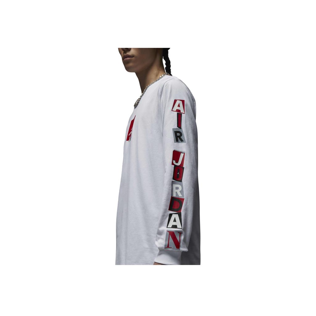 Jordan Round Neck Pullover Regular Fit Long Sleeve T-Shirt Men Tops White FD7018-100