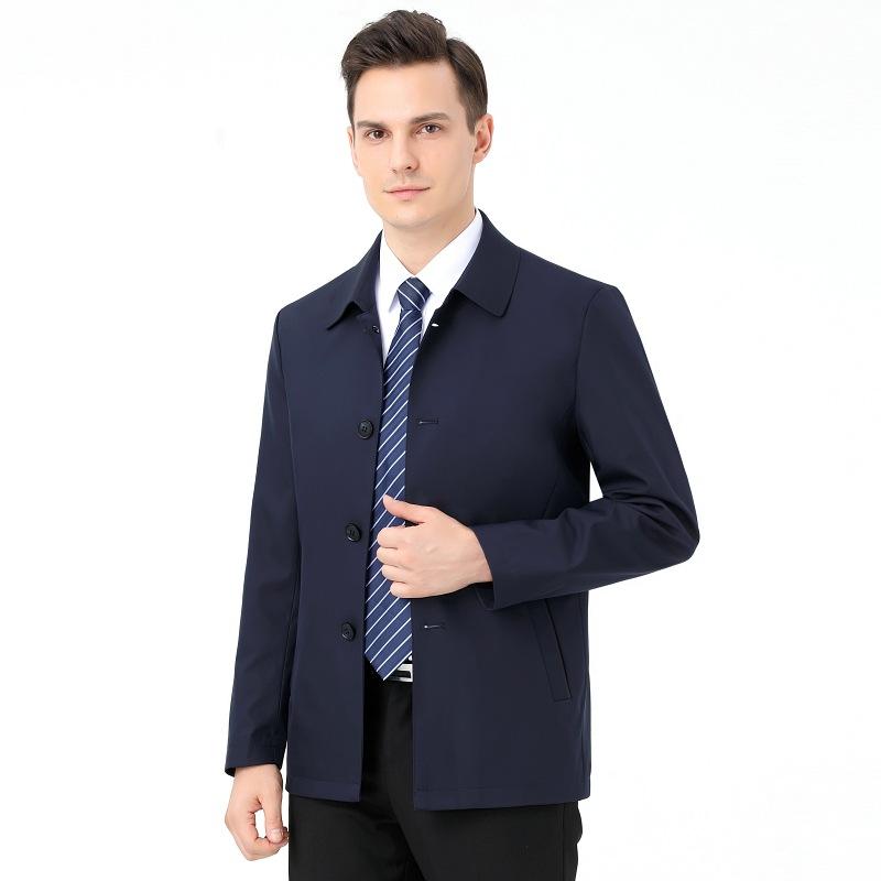 

Мужской плащ из тутового шелка, тонкий, для весны и осени, одежда для папы среднего возраста, повседневная деловая куртка, мужская куртка 195