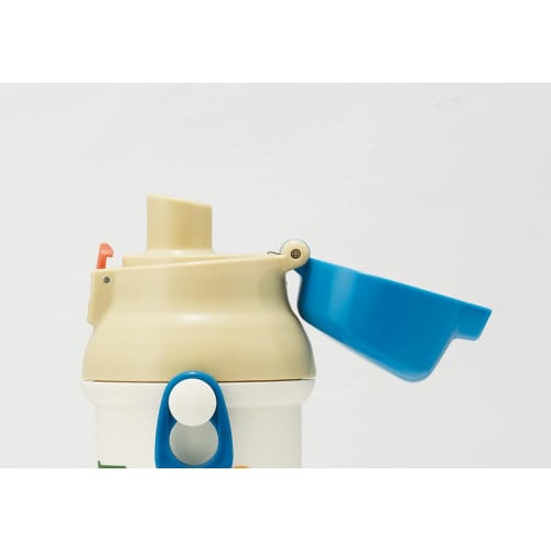 Skater Children's Water Bottle, 480ml, Direct Drinking, Plastic, One-Touch Operation, Dishwasher Safe, Made in Japan, Work Vehicles, PSB5SANAG-A