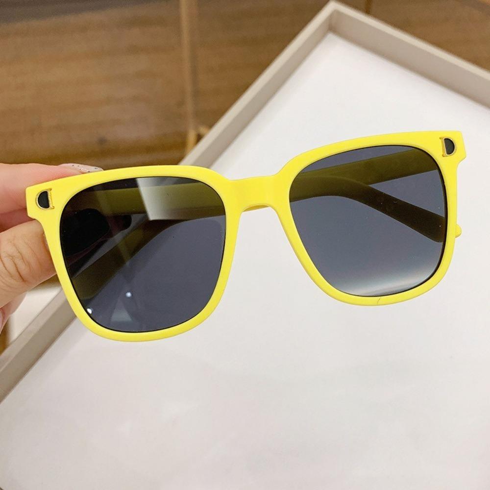 Korea Children's Fashion Candy Color Cute Glasses Baby Square Large Iridescence Sunglasses For Kids Shade For Boy And Girls