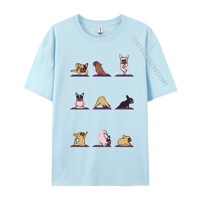 Frenchie Yoga Tshirt Vintage Hip Hop Tops Shirts for Boys Cotton Top Tshirts On Sale Black Shirt Men Graphic Tees