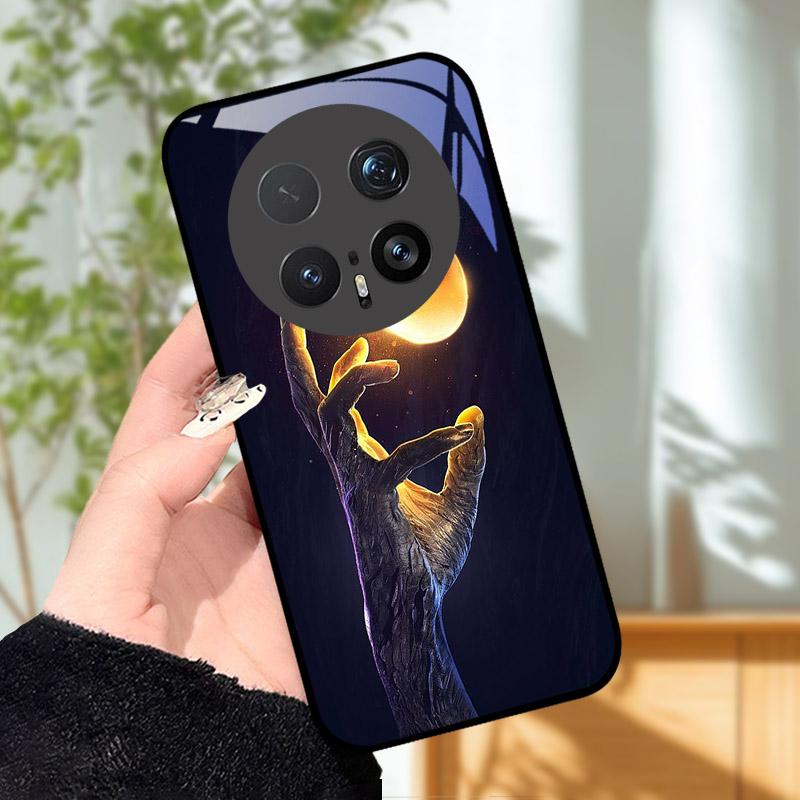 Gehärtetes Glas Handyhülle Für Honor Magic 8 8Pro Luxus Mode Rückseite Abdeckung Für Magic8 Pro Hüllen BKQ-AN00 Stoßfest Cartoon Capa