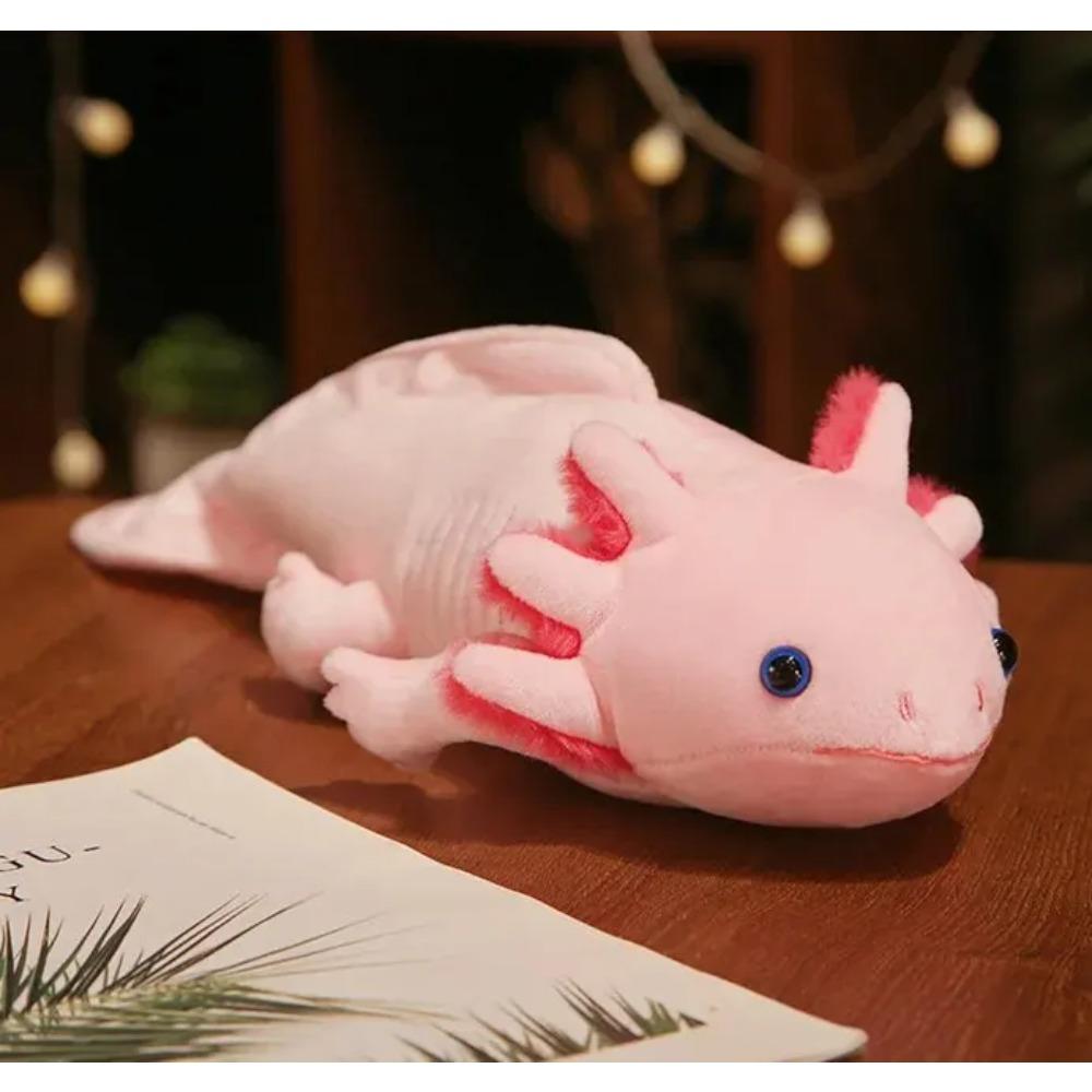 

45 см кавайная красочная плюшевая игрушка-тритон, мягкая, милый аксолотль, саламандра, нечеткая плюшевая рыбка, успокаивающая длинная подушка, подарок для детей 45cm розовый