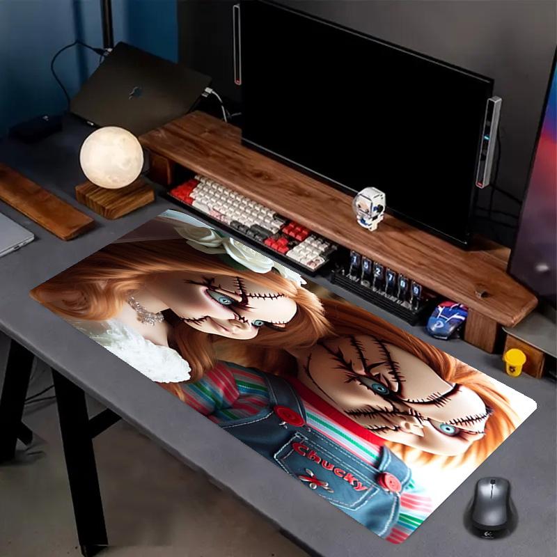 Bride of Chucky Print Mouse Pad, Anti‑Slip Desktop keyboard Mat, for PC Laptop Gaming Working Daily Use, Cool Festival Surprise Gift