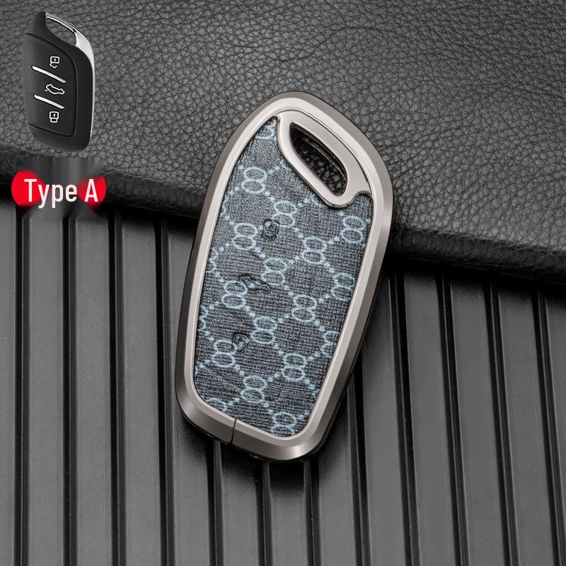 Doppelseitiges Leder-Schlüsseletui für Roewe i5, i6max, RX3, Whale, RX5, Raccoon New Energy Modelle