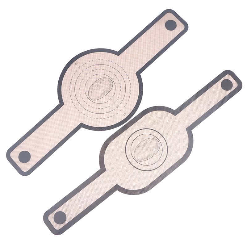 2Pcs Silicone Baking Mat Dough Transfer Pad Instead Of Parchment Sling Long Handle Sling Non-Stick Extraction Pad Accessories