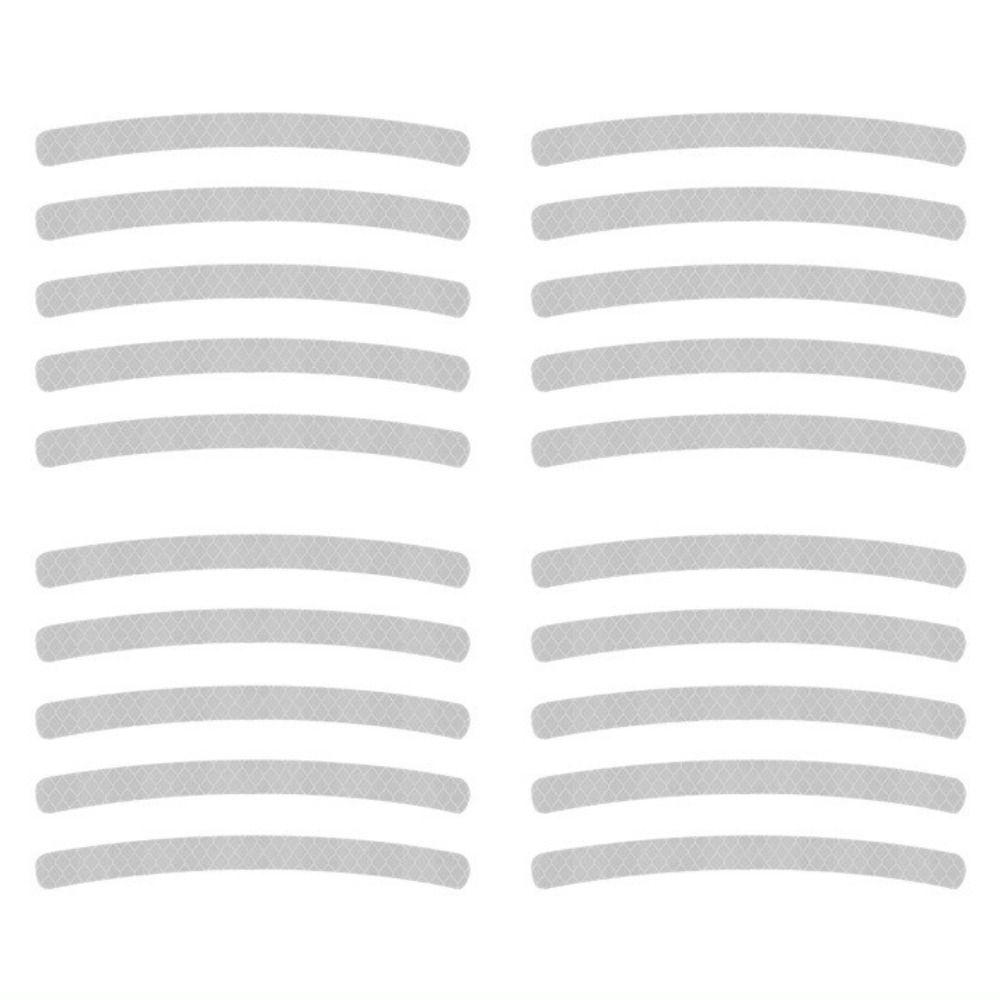 20 Pcs General Car Hub Reflective Sticker Luminous Safety Warning Sticker Night Driving Decorative Strips