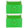2Pcs Pet Feeding Bowl Easy Find Clean Plastic Material Prevent Biting Pet Feed Trough for Pet Steel Cage Eating UseGreen