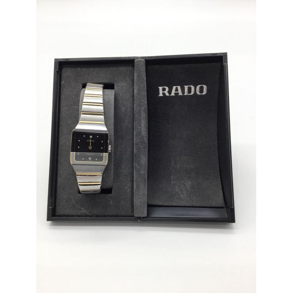 Used [Good Condition] RADO Watch Silver Gold Black Dial Men's