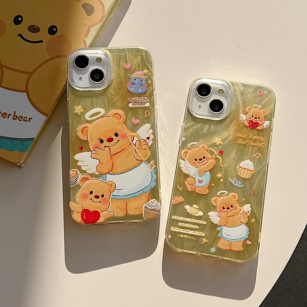 Laserové pouzdro Cupid Bear ze silikonu pro Xiaomi Redmi Note 12 11 Samsung A54 A24 A14 Oppo A78 A58 A38 Tecno Spark 10 30C Funda Malovaný kryt Měkký TPU nárazník