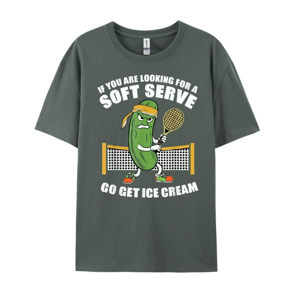 2025 Fun Pickle Ball Play Pickle Tennis Soft Serve Ice Cream Graphic Print T-Shirt T-Shirt Men Women Memorial Day Streets