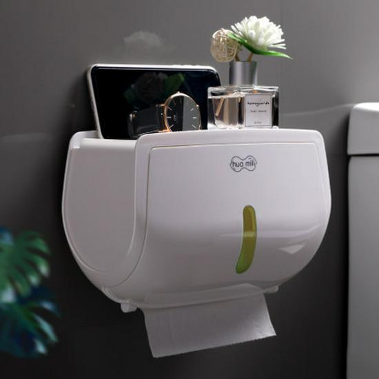 Punch-Free Waterproof Wall-Mounted Bathroom Tissue Holder