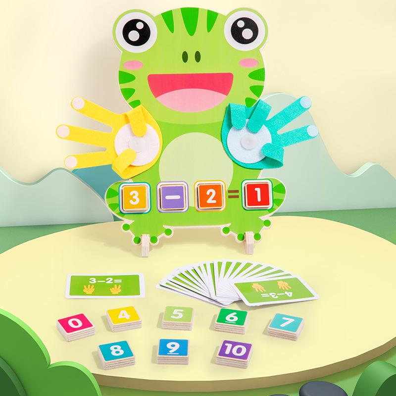 CPC CE Children's Finger Counting Puzzle - Early Education Wooden Mathematics Toy for Kindergarten (Addition & Subtraction)