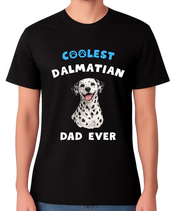 Coolest Dalmatian Dad Ever T-Shirt Spotted Dog Lover Graphic Men’s Tee L