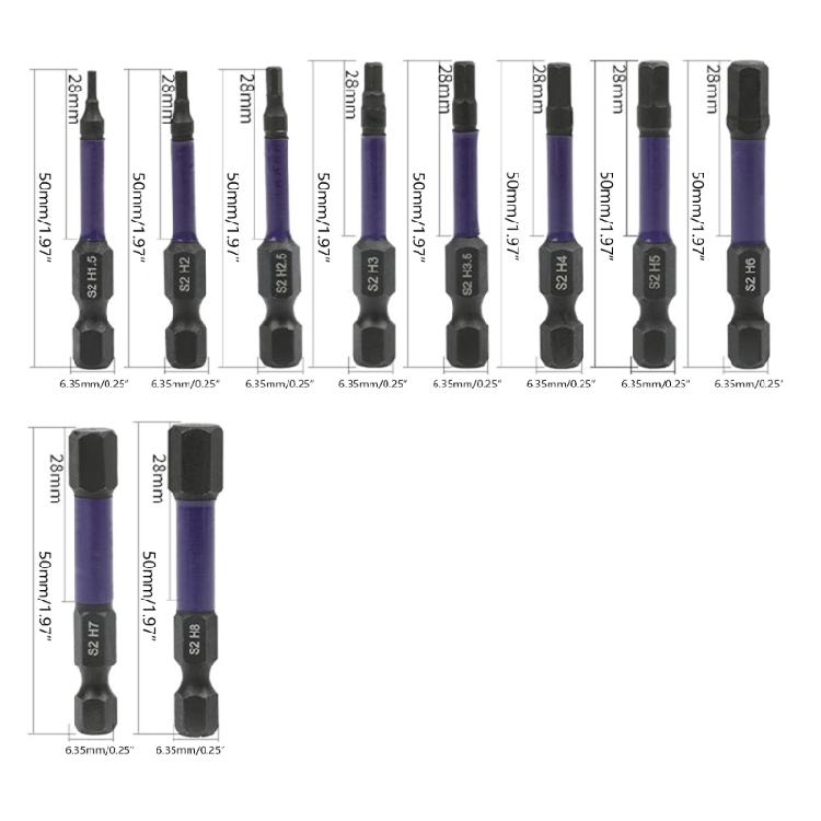 Magnetic Impact Screwdriver Bit Hex Shank H 1.5-H 8 Hexagonals TorxScrewdriver Bit