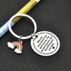 Sleutelhanger Regenboog Hanger Beste Wensen Opdruk Ronde Vorm Roestvrij Lichtgewicht Bewaar Sleutels Inspirerend Verfijnd Gladde Sleutelring Docent Cadeau