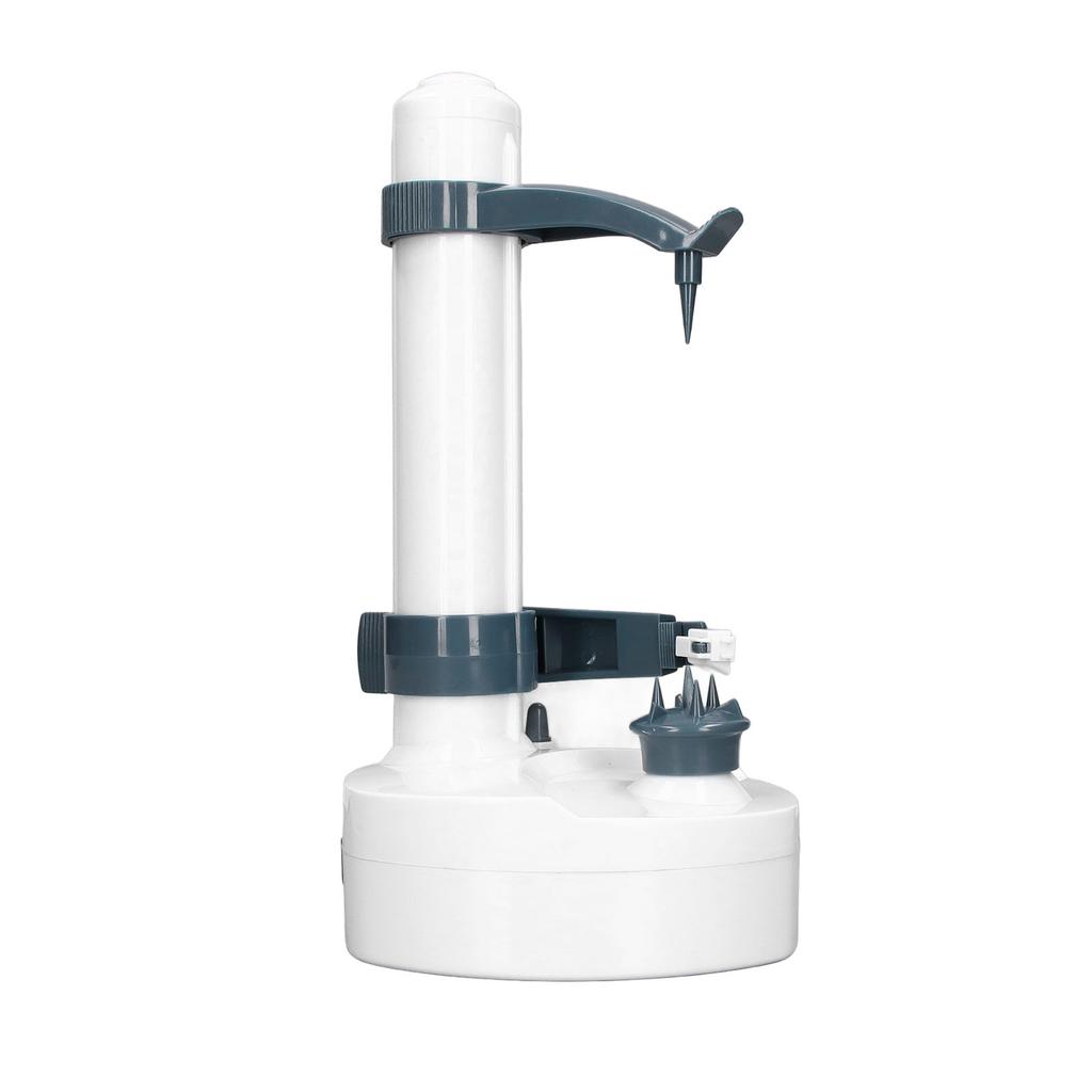 Electric Standing Peeler Multifunction Automatic Rotating Cutter Paring Tool for Kitchen Potato Vegetable FruitWhite/Black